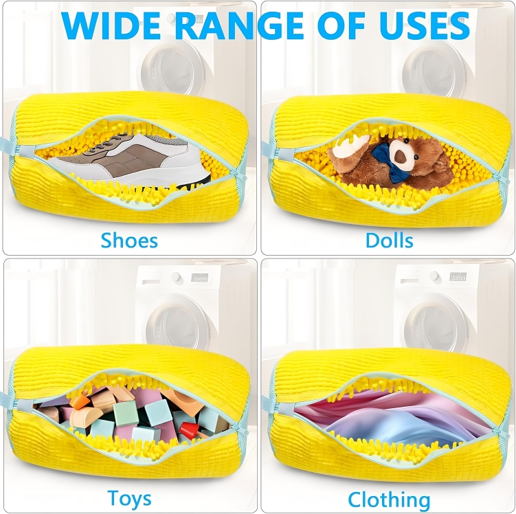 Shoe Wash Bag for Washing Machine – Protective Sneaker Laundry Bag with Soft Chenille Fabric