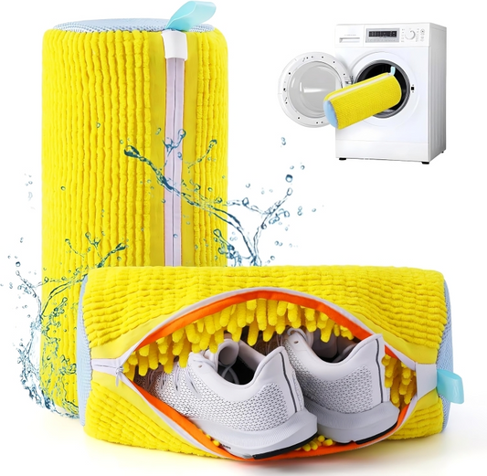 Shoe Wash Bag for Washing Machine – Protective Sneaker Laundry Bag with Soft Chenille Fabric