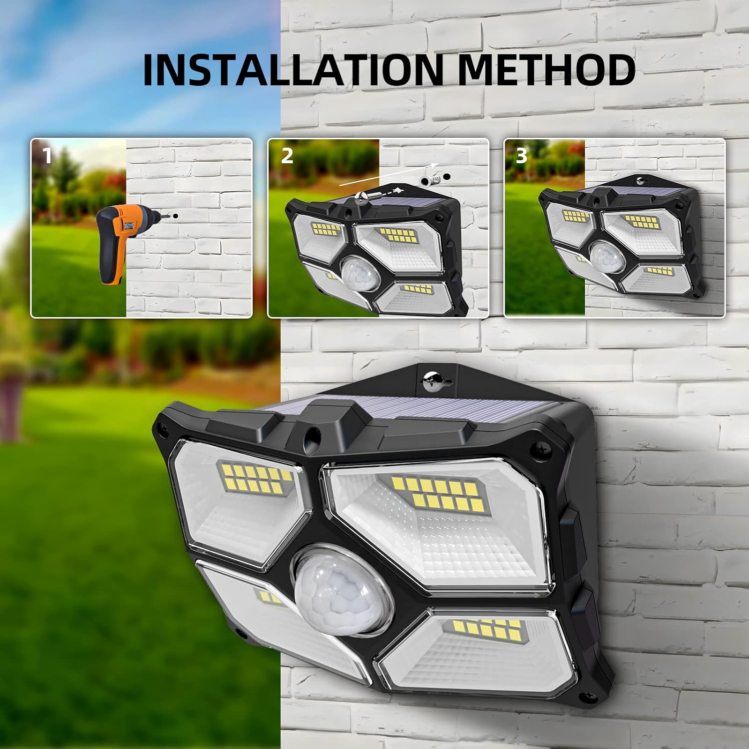 Motion Sensor Solar Powered Pathway Lights for Outdoor Use