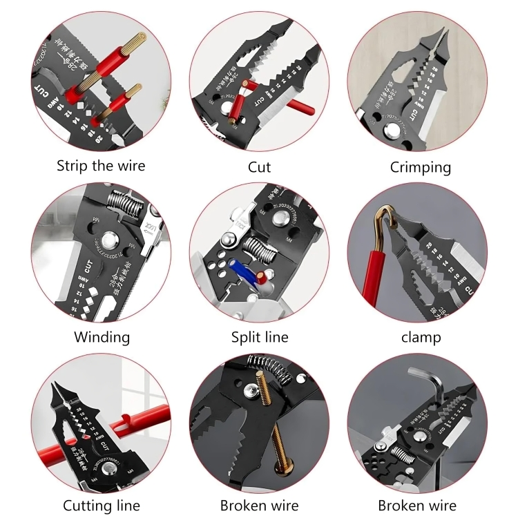 Multifunctional Wire Stripper & Crimping Pliers – Heavy Duty Electrical Hand Tool