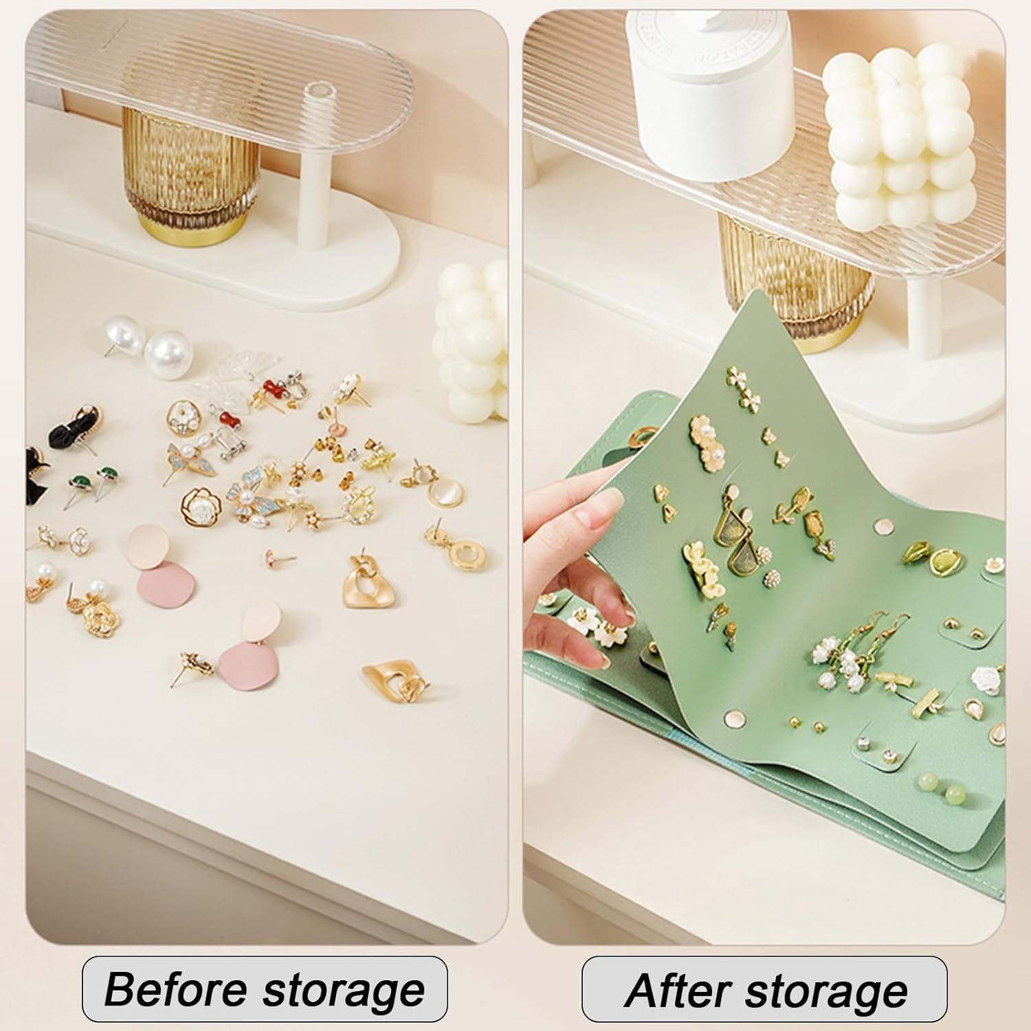 Jewellery Organisers Box | Jewelry Storage Pouch | Portable Travel Jewellery Box | jwell organizer storage box for Rings, Necklaces, Earrings.