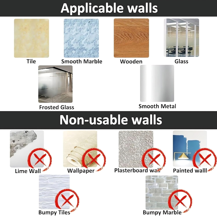 Bathroom Organiser Without Drill | Clear Plastic Toothbrush Holder & Hair Dryer Holder | Wall Mount | Self-Adhesive
