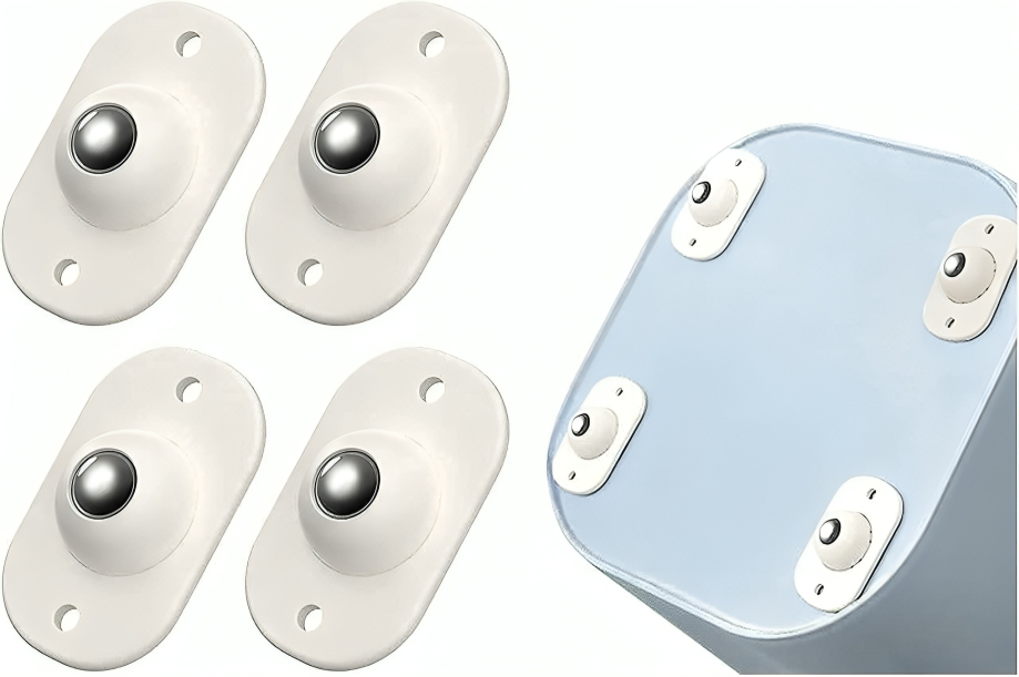 4Pcs Self-Adhesive Mini Swivel Caster Wheels – 360° Rotation Universal Wheels for Storage Boxes & Furniture