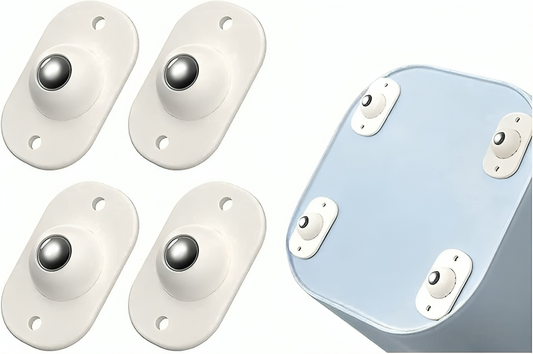 4Pcs Self-Adhesive Mini Swivel Caster Wheels – 360° Rotation Universal Wheels for Storage Boxes & Furniture