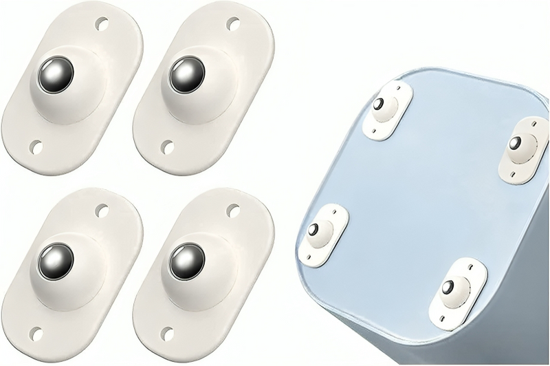 4Pcs Self-Adhesive Mini Swivel Caster Wheels – 360° Rotation Universal Wheels for Storage Boxes & Furniture