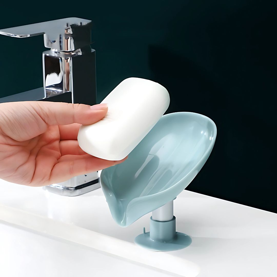 Suction Cup Soap Dish for Bathroom Shower Portable Leaf Soap Holder