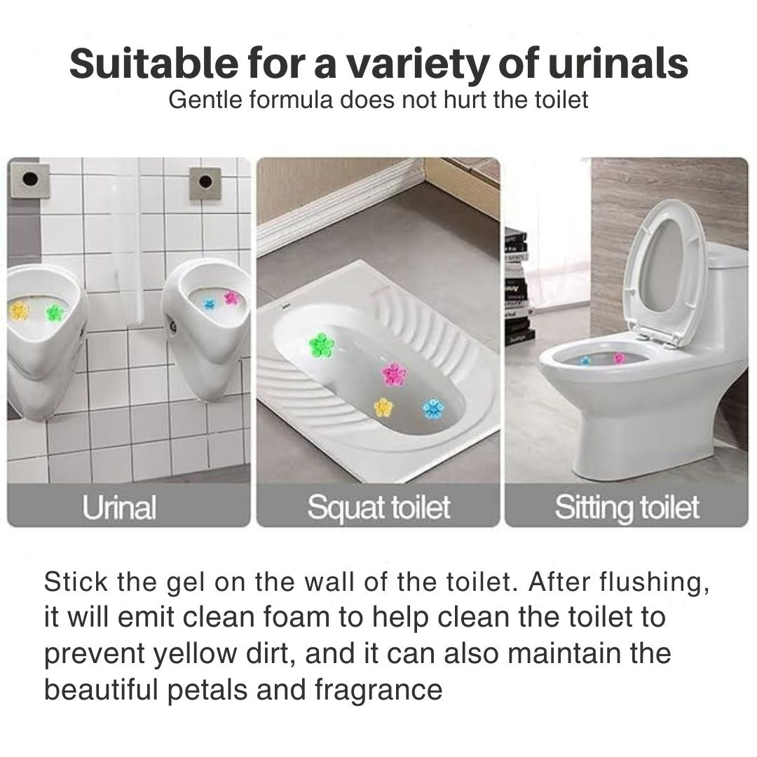 Fresh Gel Toilet Bowl Cleaning Stamps – Floral Scented Gel Cleaner for Limescale Prevention & Long-Lasting Freshness