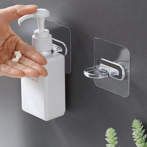 Adhesive Wall Rack – Shampoo Bottle & Shower Gel Holder for Bathroom Use (Pack of 6)