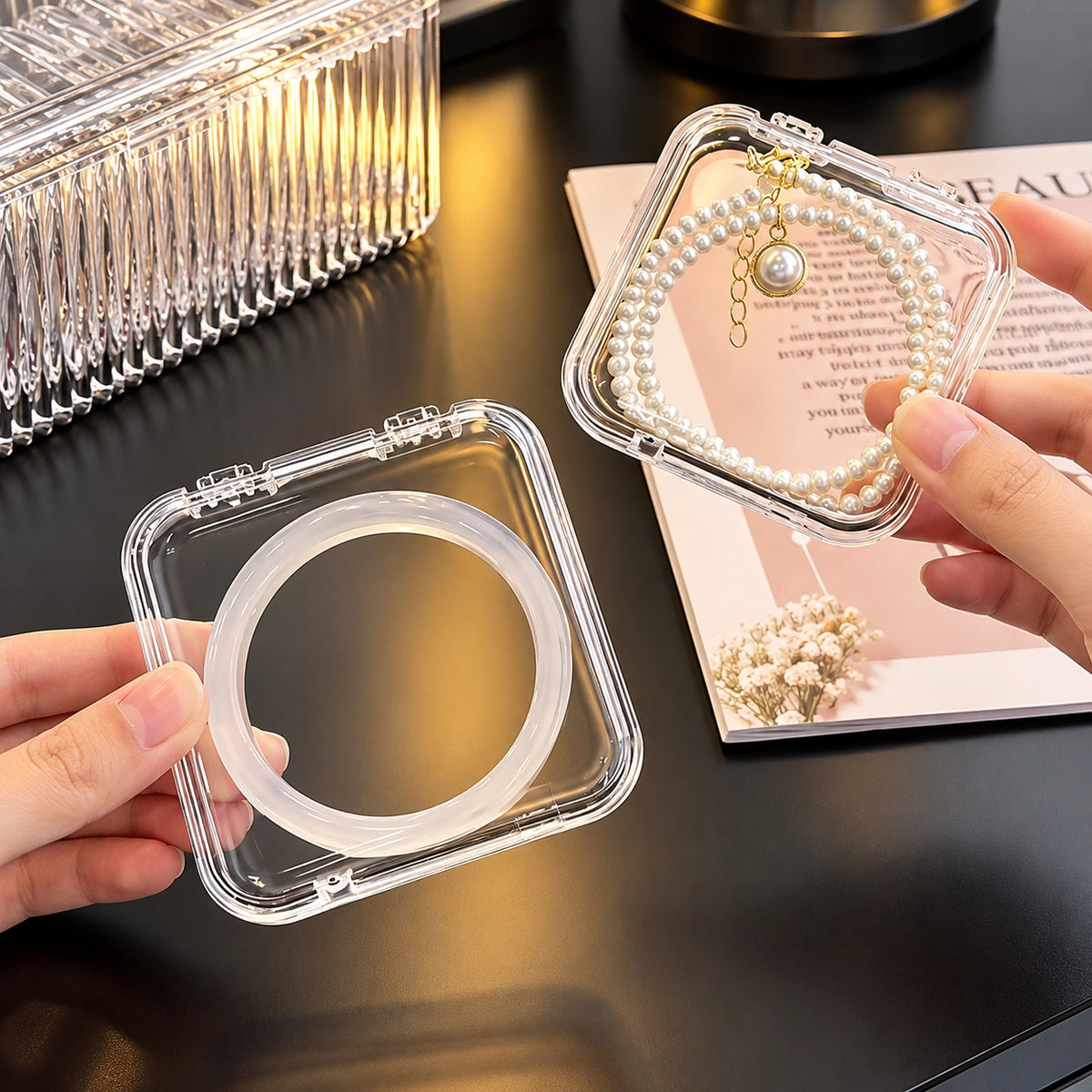 Clear Jewelry Storage Box – Large Capacity Bead, Bracelet & Accessories Organizer