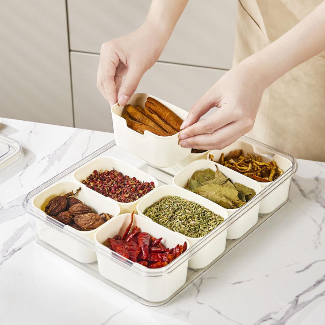 Snackle Storage Box – 8-Compartment Portable Snack Tray with Removable Dividers