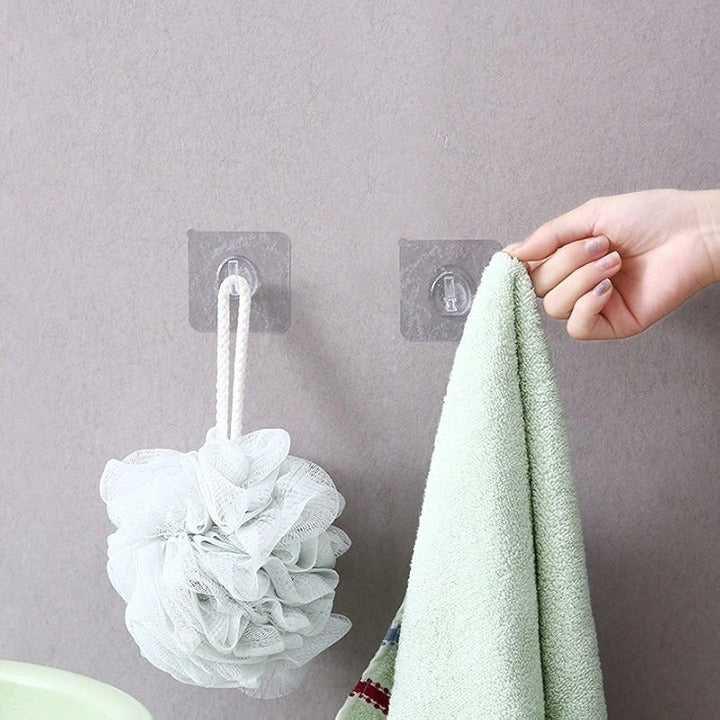 Seamless Adhesive Hook – Transparent Waterproof Wall Hook for Keys & Towels (Pack of 5)