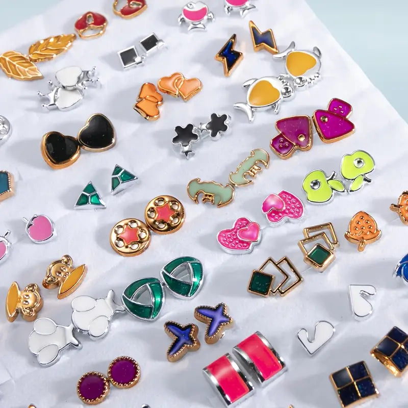 Boho Style Stud Earrings – Assorted Geometric Fashion Jewelry Set (100Pair)