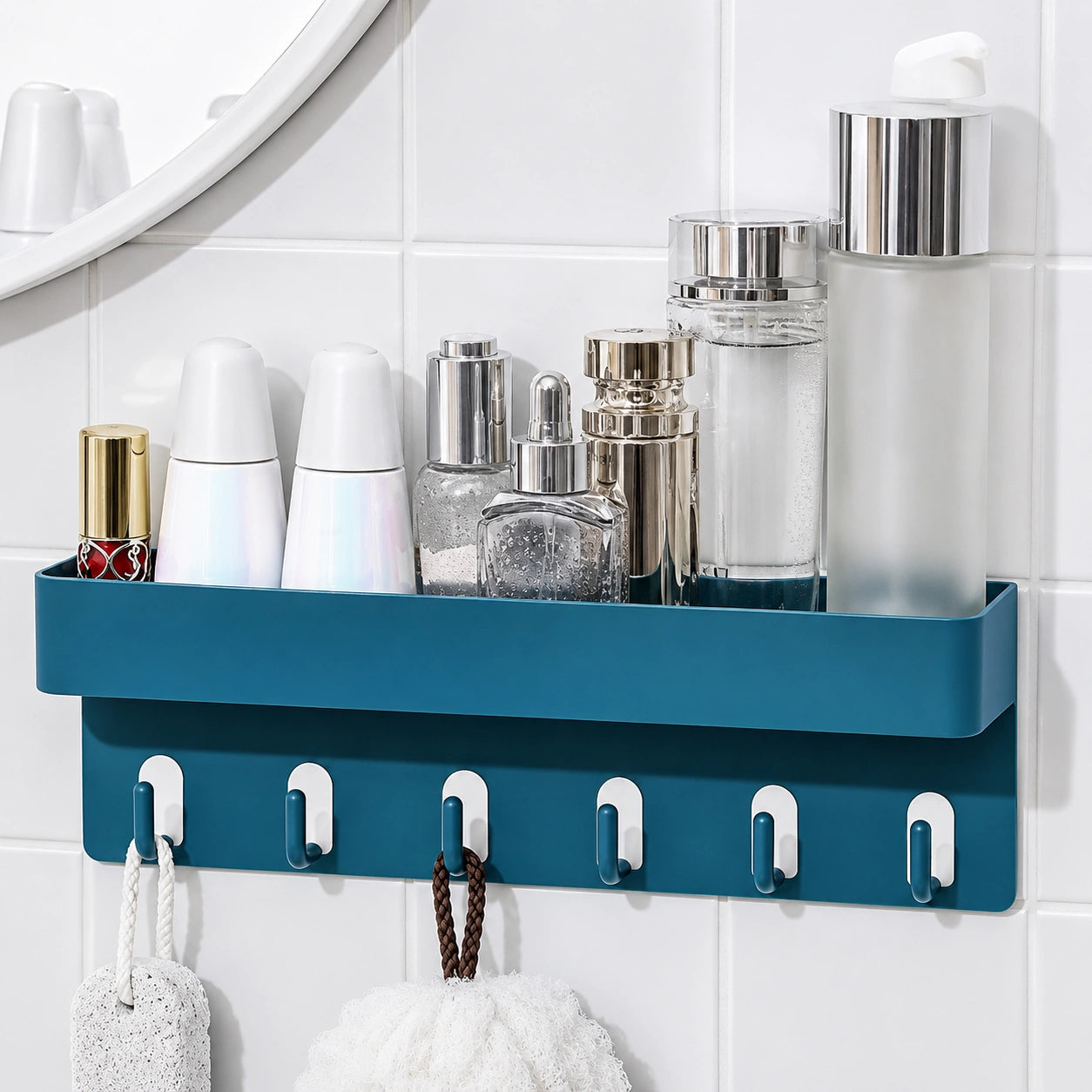 Half Storage Shower Caddy – No-Drill Shampoo & Bathroom Corner Shelf