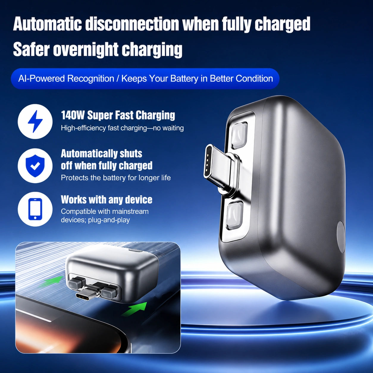 Smart Auto-Stop Phone Charger