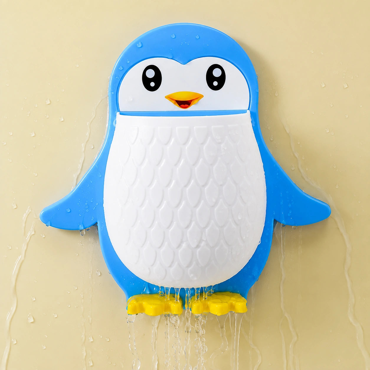 Cute Penguin Wall Storage Rack – 1-Tier Toothbrush & Cosmetic Organizer