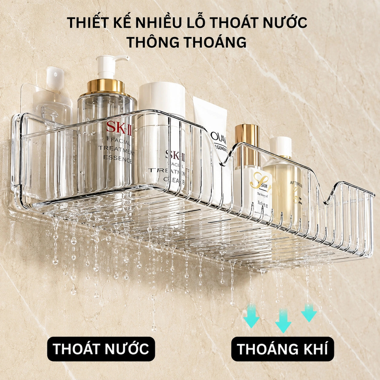 Luxury Bathroom Corner Shelf – No-Drill Shower Caddy & Toiletry Organizer