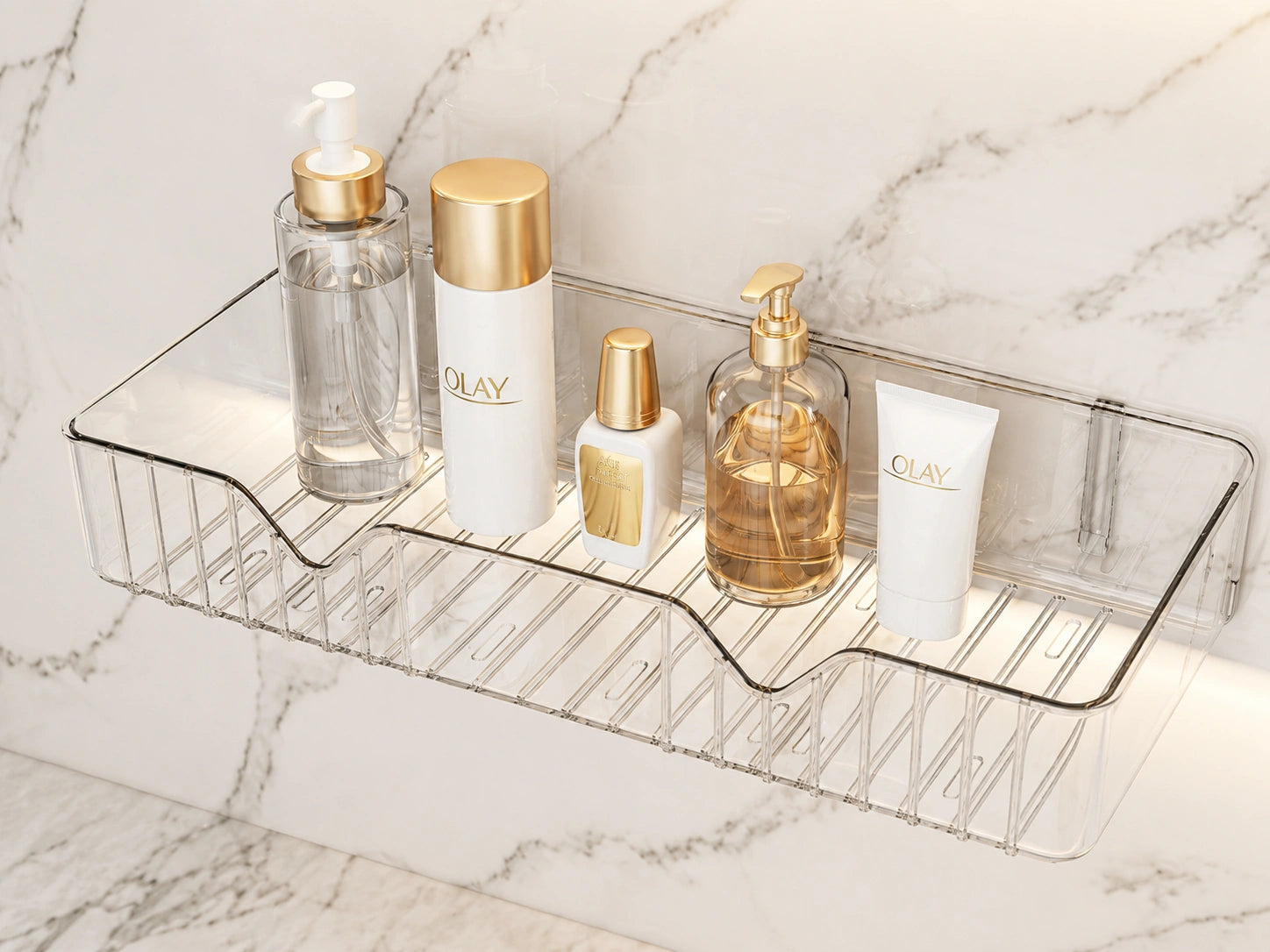 Luxury Bathroom Corner Shelf – No-Drill Shower Caddy & Toiletry Organizer