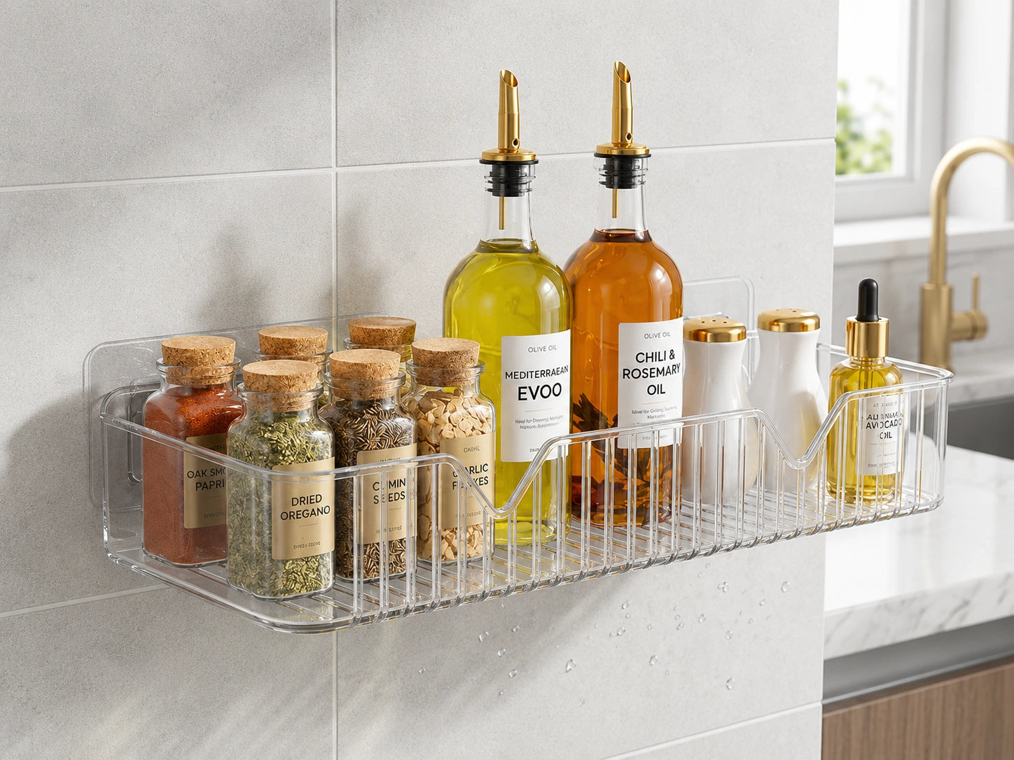 Luxury Bathroom Corner Shelf – No-Drill Shower Caddy & Toiletry Organizer