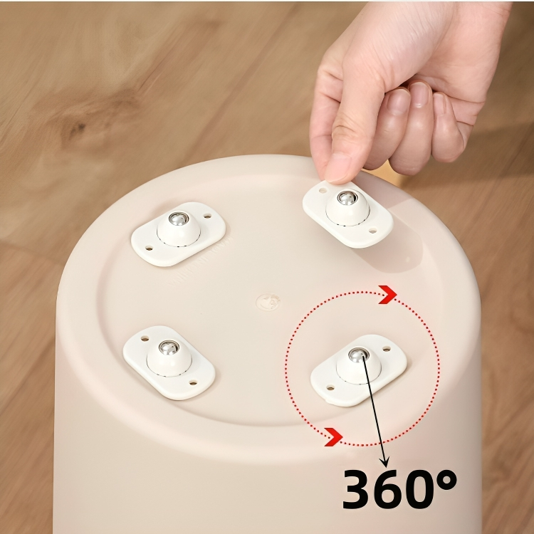 4Pcs Self-Adhesive Mini Swivel Caster Wheels – 360° Rotation Universal Wheels for Storage Boxes & Furniture