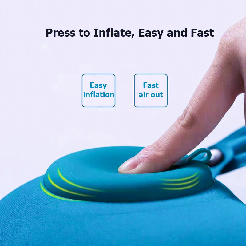 Portable Travel Outdoor Camping Inflatable U-Shaped Pillow – Memory Inflatable Neck Rest & Nap Pillow for Cervical Spine Support
