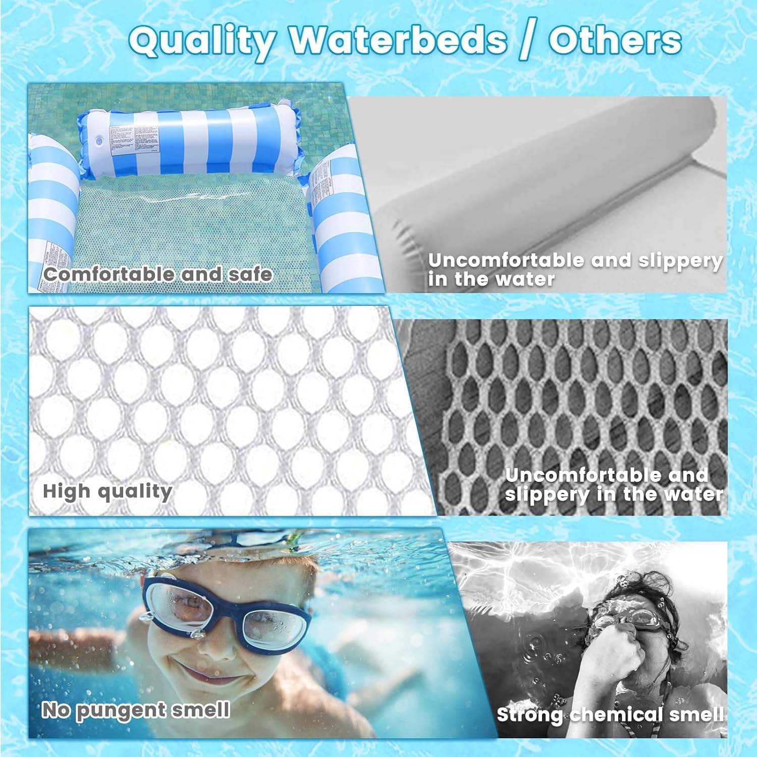 Outdoor Water Floating Bed Swimming Float Inflatable Mesh Water Hammock