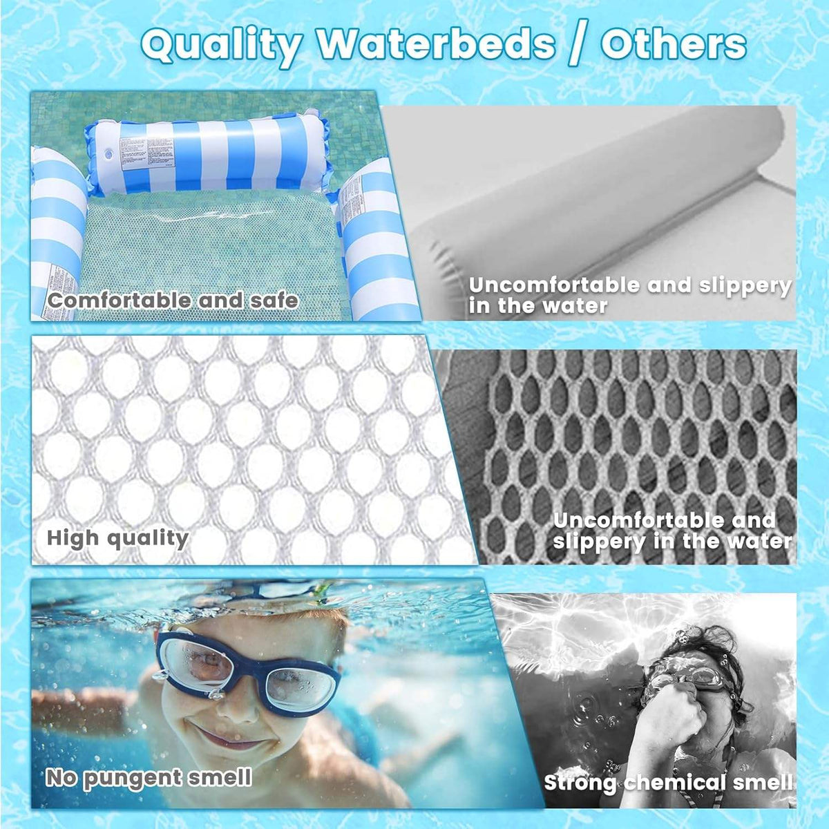 Outdoor Water Floating Bed Swimming Float Inflatable Mesh Water Hammock