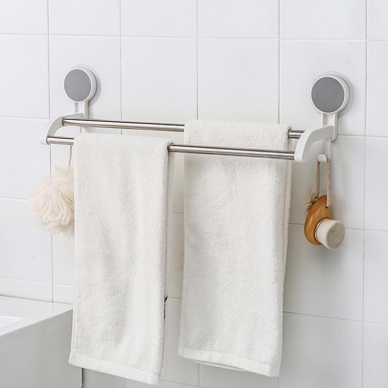 Double Pole Wall-Mounted Towel Rack – Adhesive Bathroom Storage Rack, Wholesale