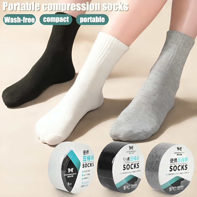 Pure Cotton Compressed Socks – Portable Travel & Disposable Socks for Men & Women