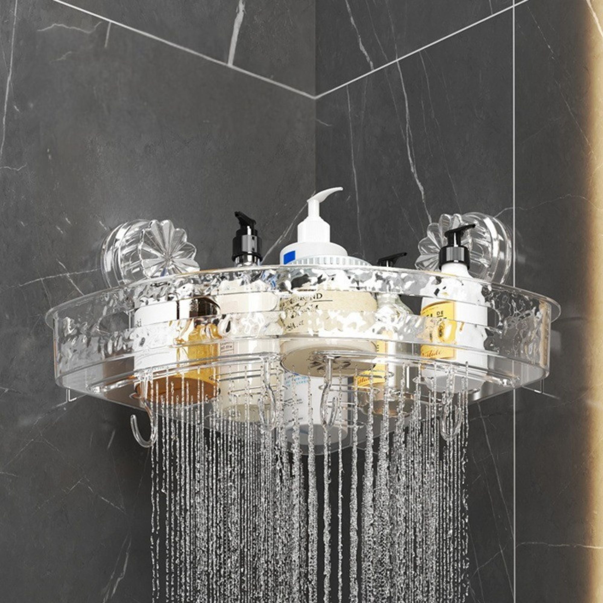 Triangle Suction Corner Rack – Punch-Free, Waterproof Bathroom Storage Solution