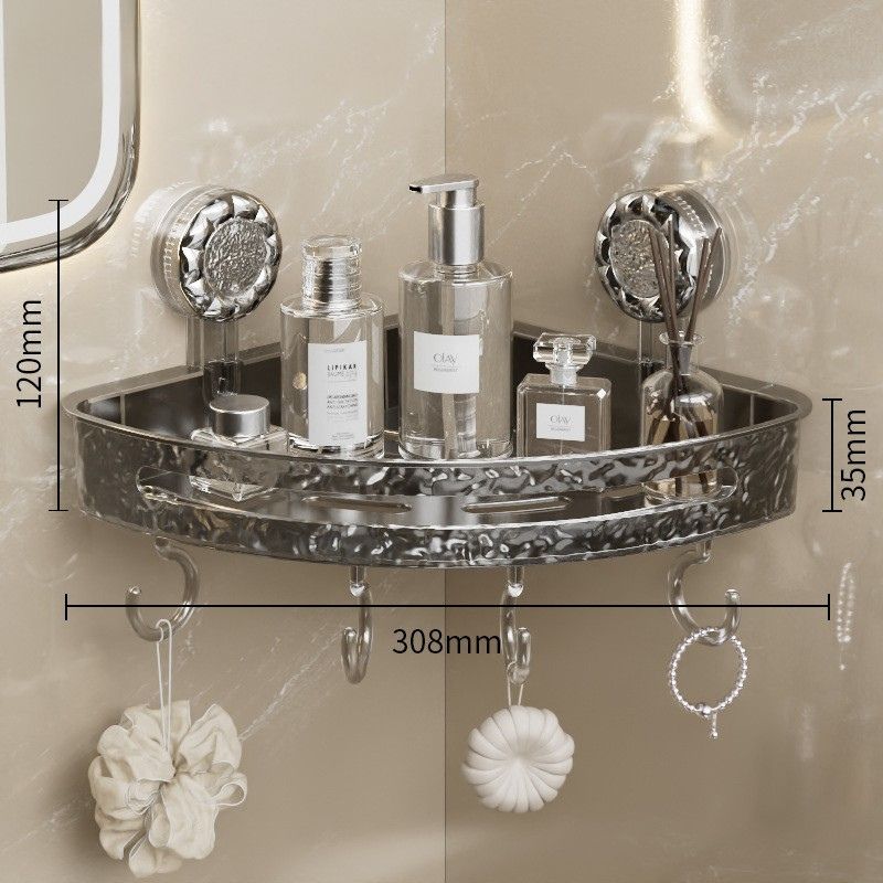 Triangle Suction Corner Rack – Punch-Free, Waterproof Bathroom Storage Solution