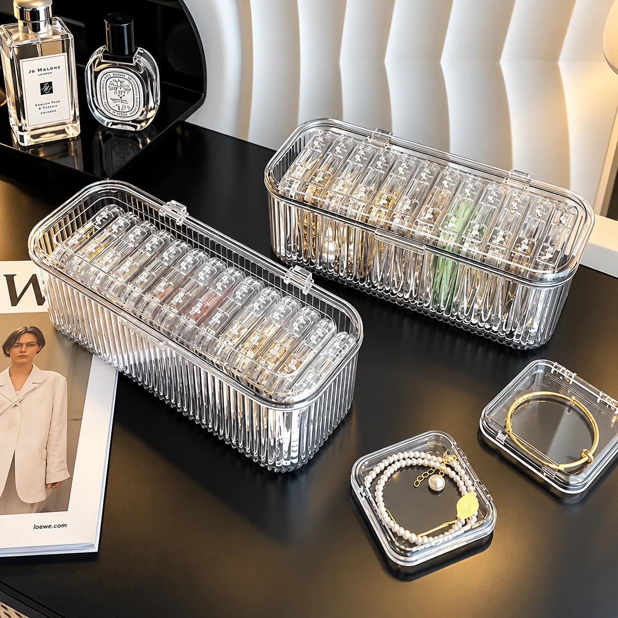 Clear Jewelry Storage Box – Large Capacity Bead, Bracelet & Accessories Organizer