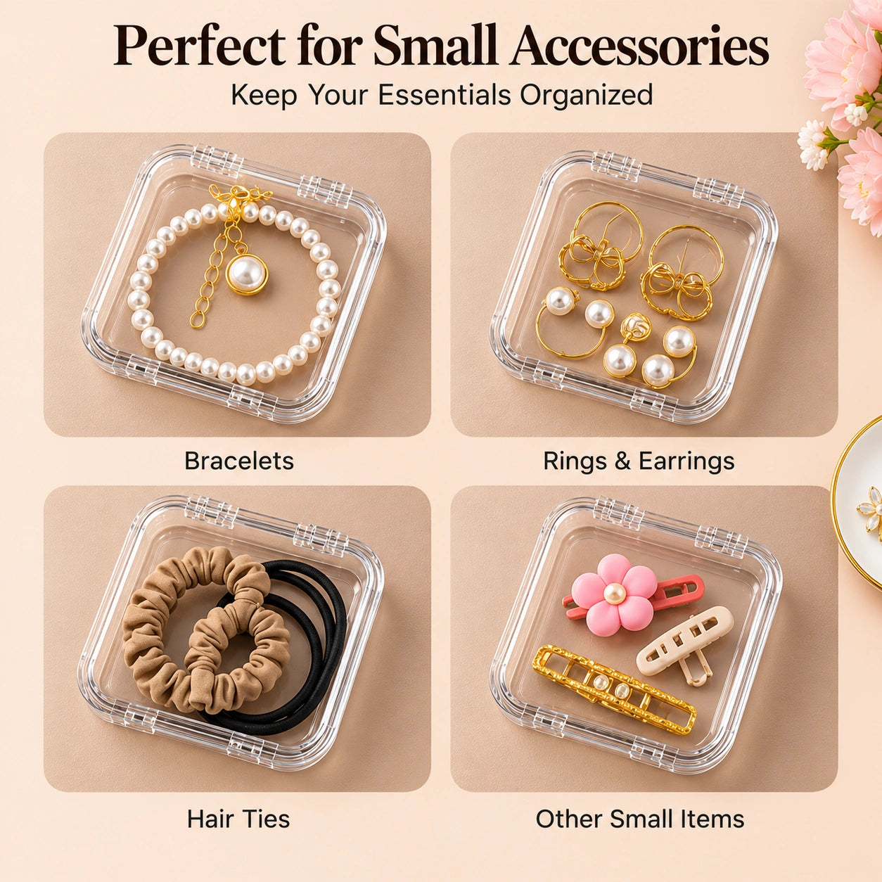 Clear Jewelry Storage Box – Large Capacity Bead, Bracelet & Accessories Organizer