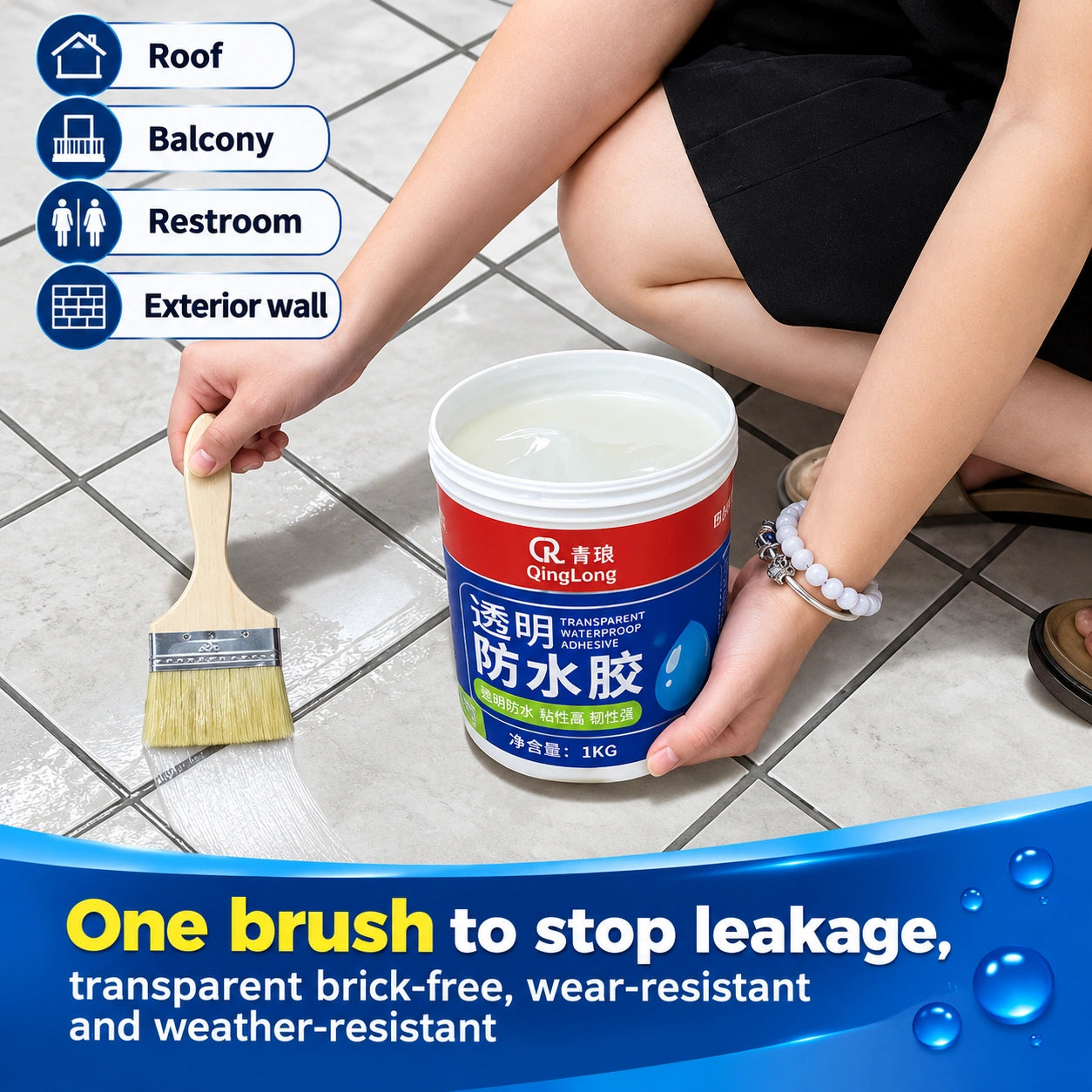 Transparent Waterproof Adhesive – Heat & Cold Resistant Sealant 300g