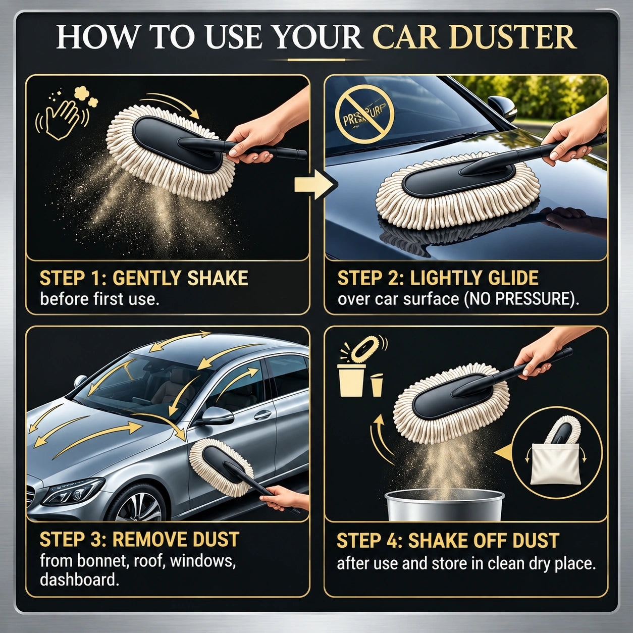 Microfiber Dusting Brush – Ultra Soft Washable Duster for Scratch-Free Cleaning