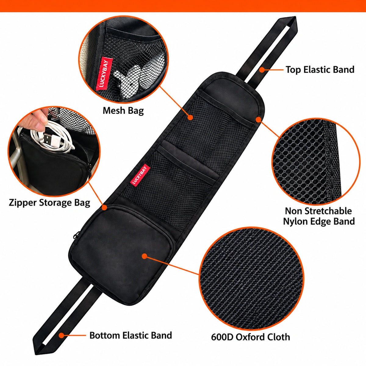 Car Seat Back Organizer – Multi-Pocket Hanging Storage Bag for Phone & Accessories