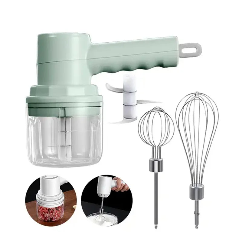Kitchen Handheld Frother & Garlic Chopper Masher 2-in-1