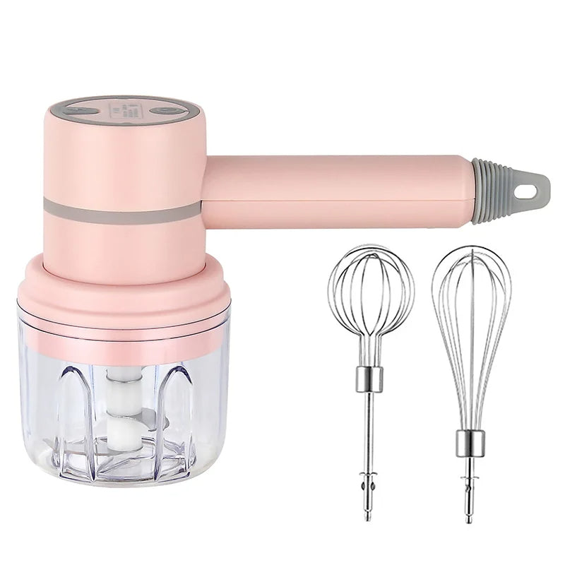 Kitchen Handheld Frother & Garlic Chopper Masher 2-in-1