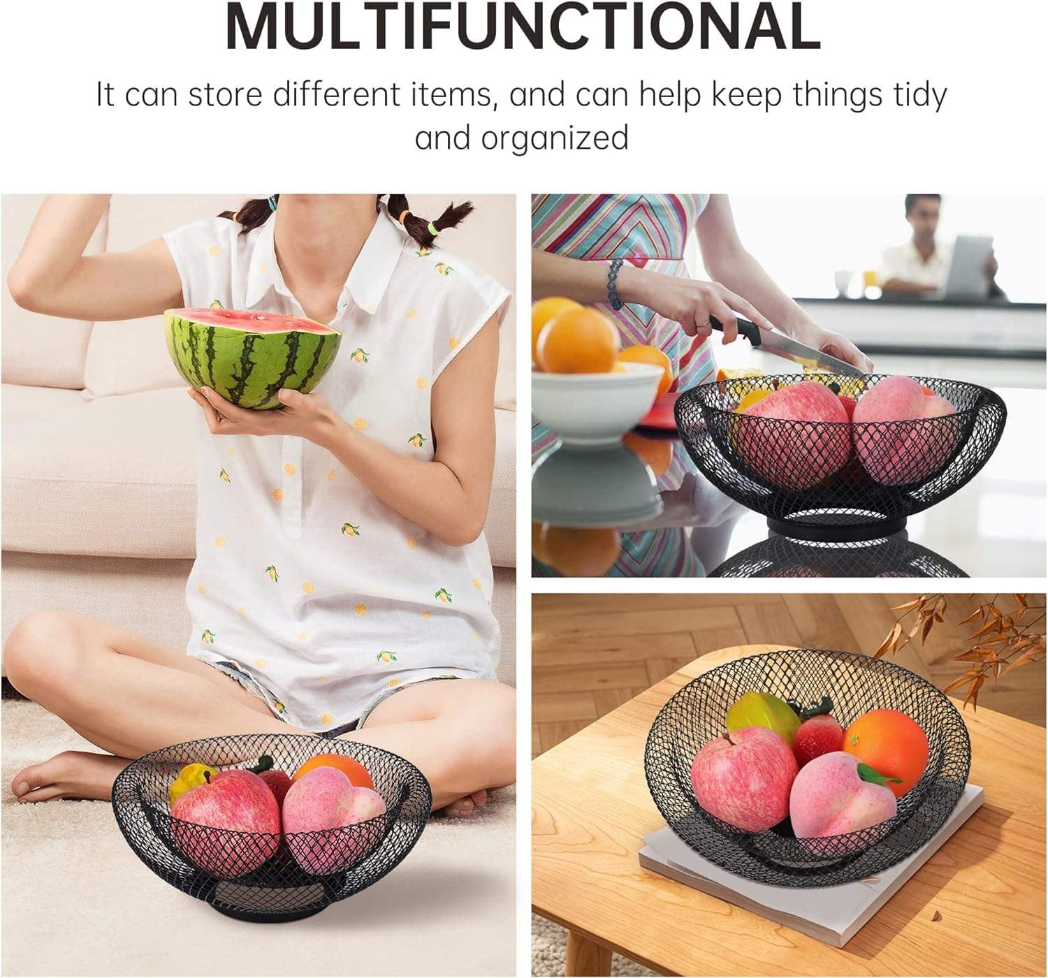 Hot Mesh Fruit Bowl – Decorative Metal Basket for Kitchen & Dining