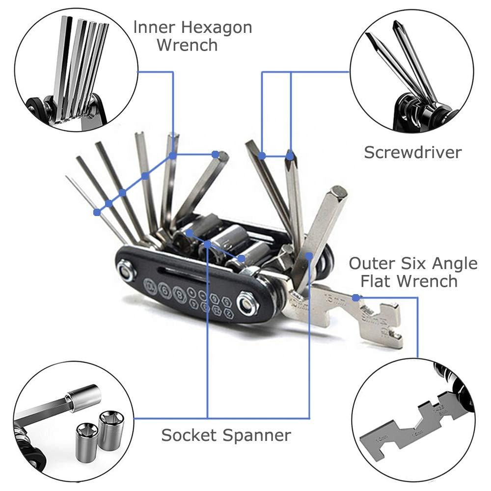16-इन-1 बाइक रिपेयर टूल किट