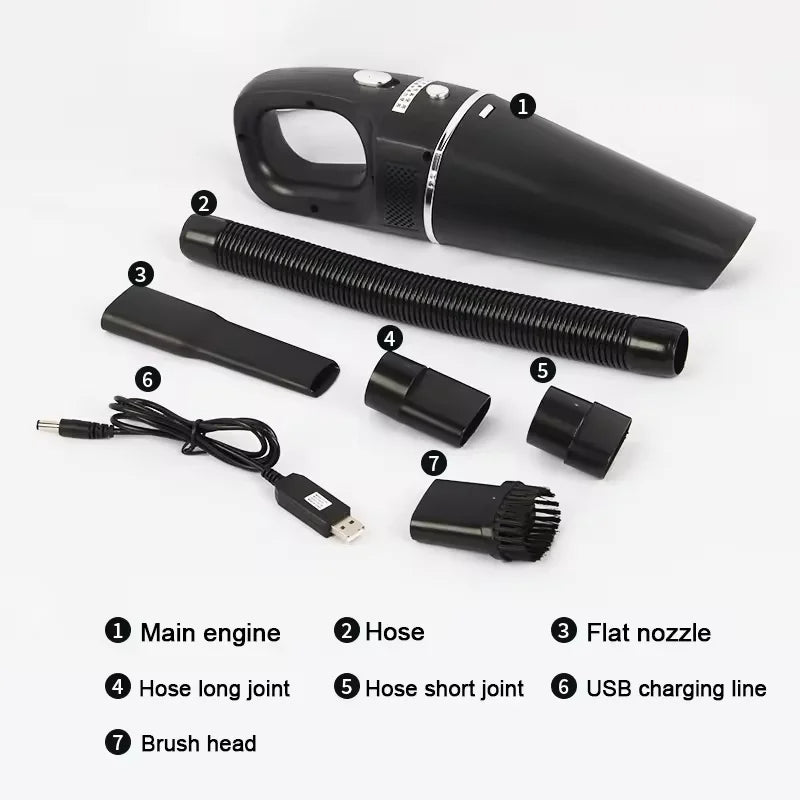 Mini Car Vacuum Cleaner – Strong Suction, Cordless, and Lightweight