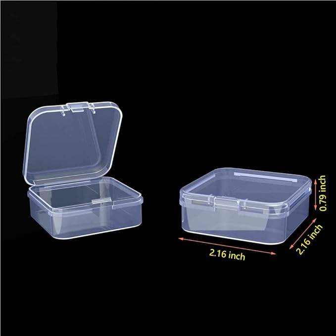 Large Clear Plastic Organizer Boxes – 30-Pack Folding Mini Bead Storage Cases