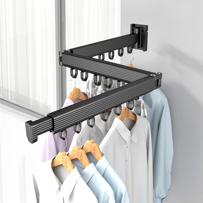 Wall-Mounted Clothes Drying Rack – Thickened Base, Space Saver for Balcony & Laundry