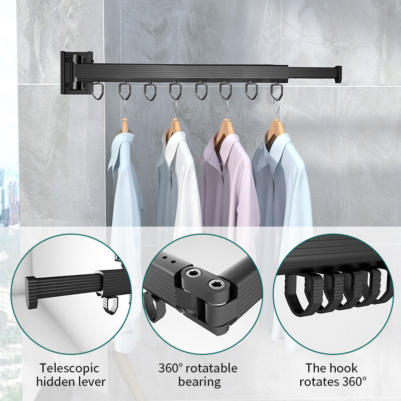 Wall-Mounted Clothes Drying Rack – Thickened Base, Space Saver for Balcony & Laundry