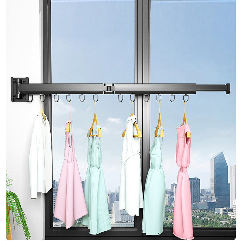 Wall-Mounted Clothes Drying Rack – Thickened Base, Space Saver for Balcony & Laundry