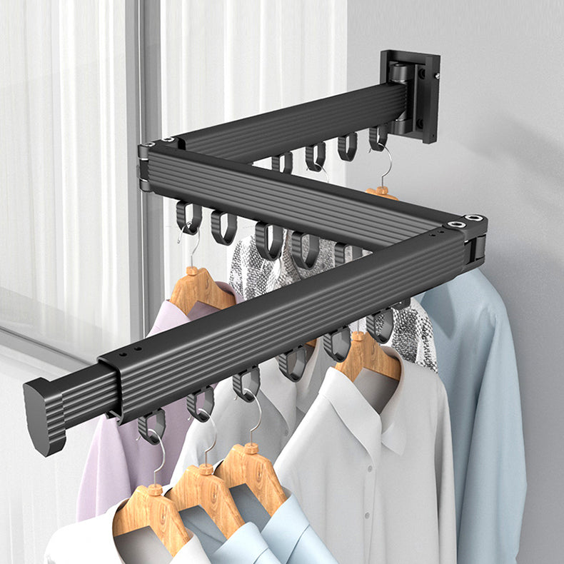 Wall-Mounted Clothes Drying Rack – Thickened Base, Space Saver for Balcony & Laundry