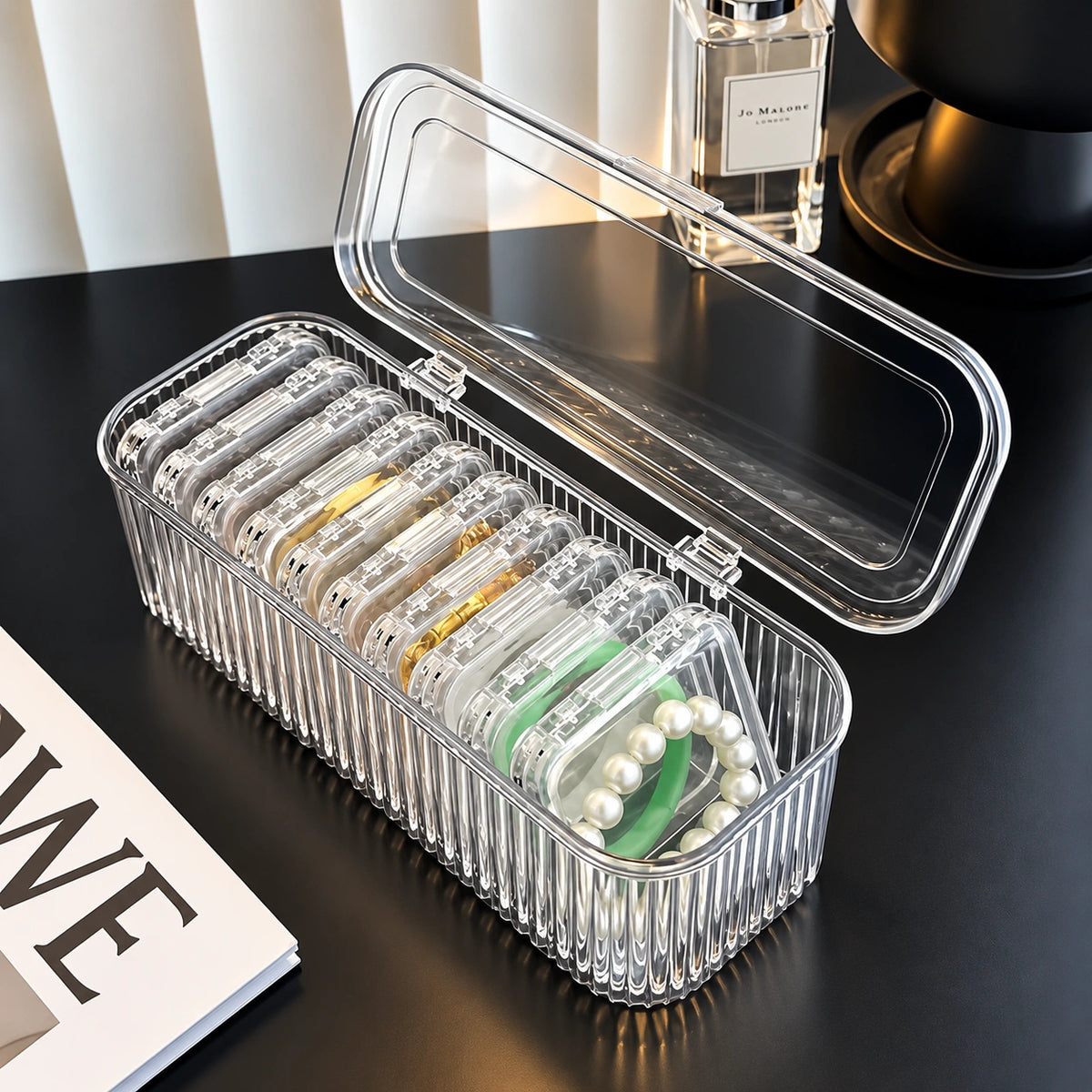 Clear Jewelry Storage Box – Large Capacity Bead, Bracelet & Accessories Organizer