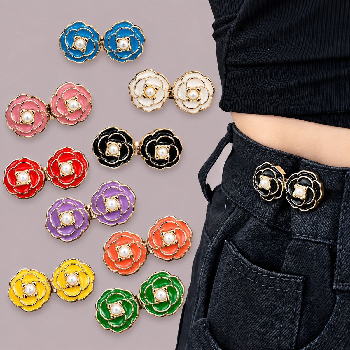 Adjustable Waist Tightener Clips – No-Sewing Jeans & Pants Waist Buckle (Pack of 10)