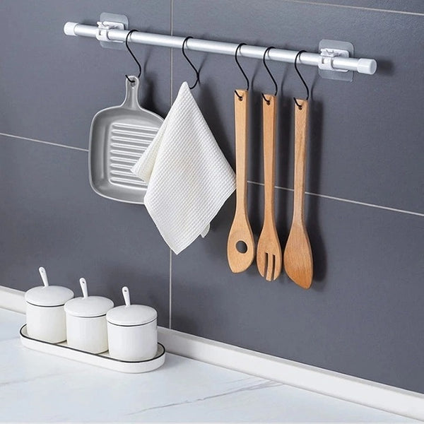 Curtain Rod Hook – Adhesive Wall Holder with Strong Suction for Home Use (Pack of 2)