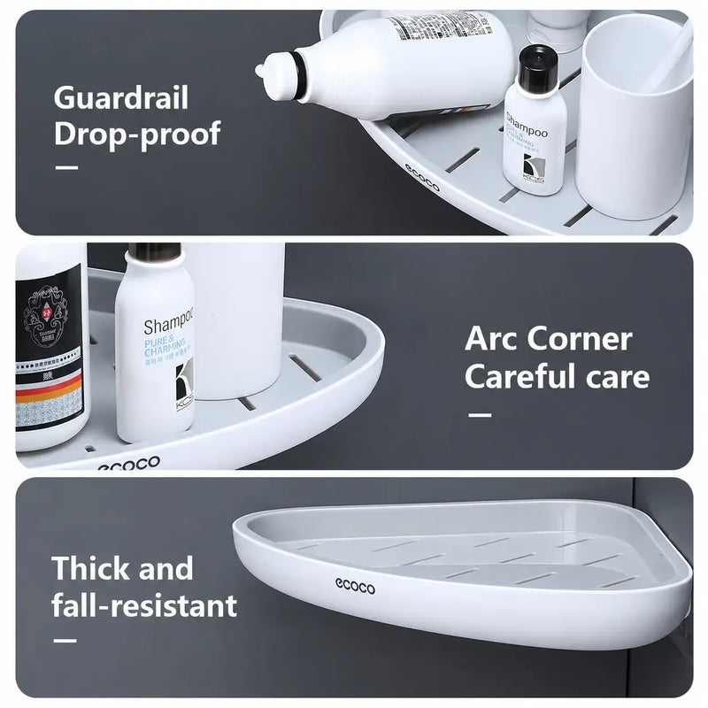 Wall Mounted No Drill Bathroom Corner Shelf