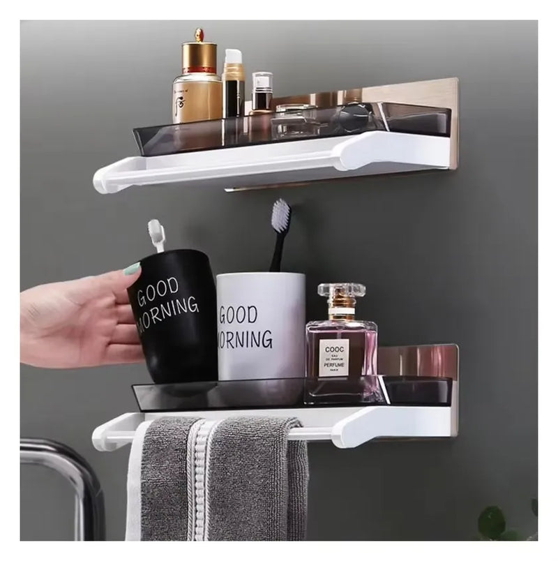Adhesive Wall-Mounted Shelf – No-Drill Kitchen & Bathroom Storage Rack